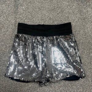 Mini Silver Disco Shorts